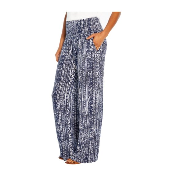 NWoT Women's Three Dots Women's Pull On Boho Style Blue Pants Size S 1HL088 - Picture 1 of 3